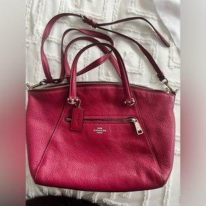 👜❤️ Coach Prairie Satchel crossbody plum berry wine EUC zip handbag purse